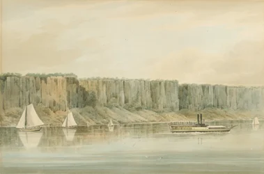 Vista de los Palisades, Nueva Jersey: Estudio preparatorio para la lámina 19 de The Hudson River Portfolio, 1820